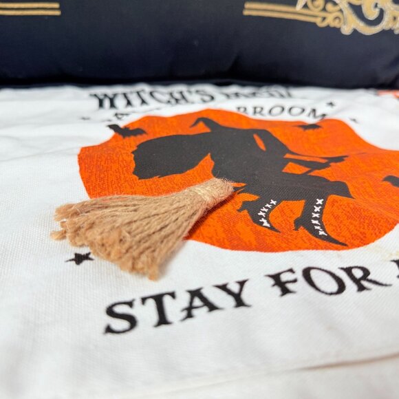 Halloween Home Decor Bundle Halloween Pillow Witch Placemats Spider Web & Witch - Picture 9 of 16